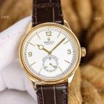 Superclone Rolex Perpetual 1908 Swiss Cal.7140 in Yellow Gold White Dial Men Size